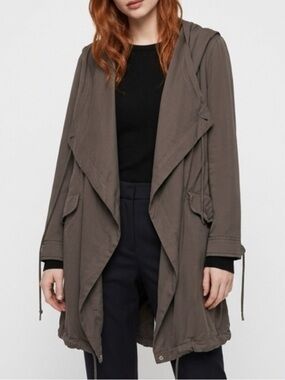 All Saints Sage Green Long Coat Jacket